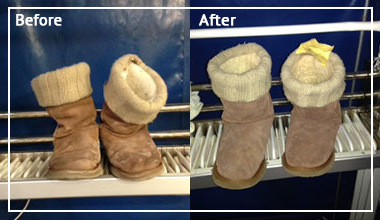 UGG Boot Cleaning Before and After Pictures @Park Ave Shoe Repair