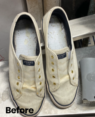 Shoe before cleaning