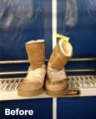 Before Ugg shoe cleaning repair before after in Vaughan