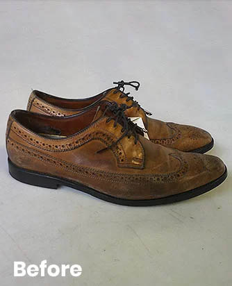 Mens Shoes Before Polishing in Vaughan